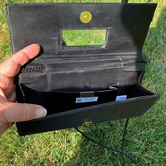 Carla Marchi evening clutch black classic elegant handbag purse sack satchel - Picture 4 of 8